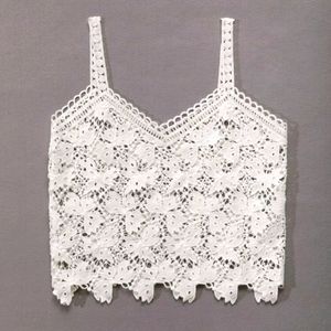 Nwot lace cover up crop top/tank top